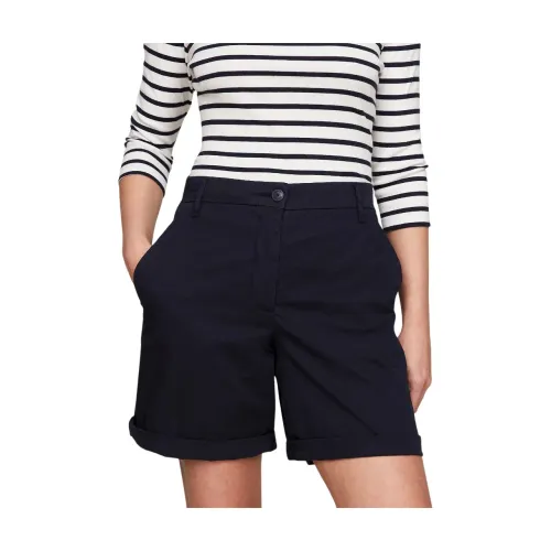 Tommy Hilfiger , MOM Chino Shorts With Turned UP Hems ,Blue female, Sizes: