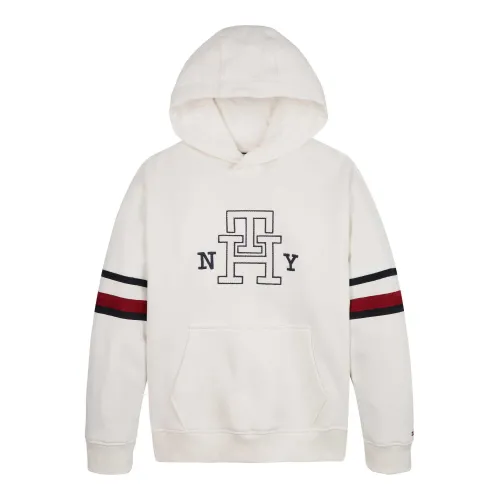 Tommy Hilfiger , Monogram Hooded Sweatshirt ,White male, Sizes: