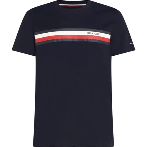 Tommy Hilfiger Monotype Chest Stripe T-Shirt - Blue