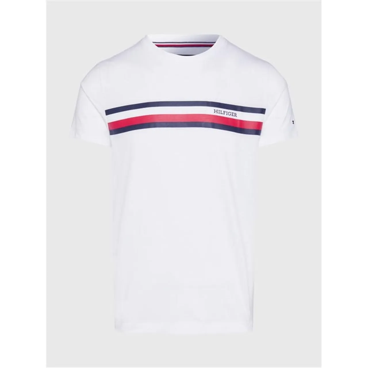Tommy Hilfiger Monotype Chest Stripe T-Shirt - White