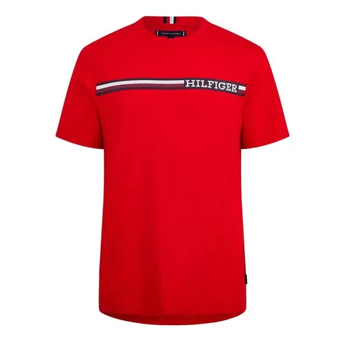 Tommy Hilfiger Monotype Chest Stripe Tee - Red
