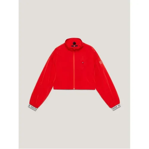 Tommy Hilfiger Monotype Cropped Windbreaker - Red