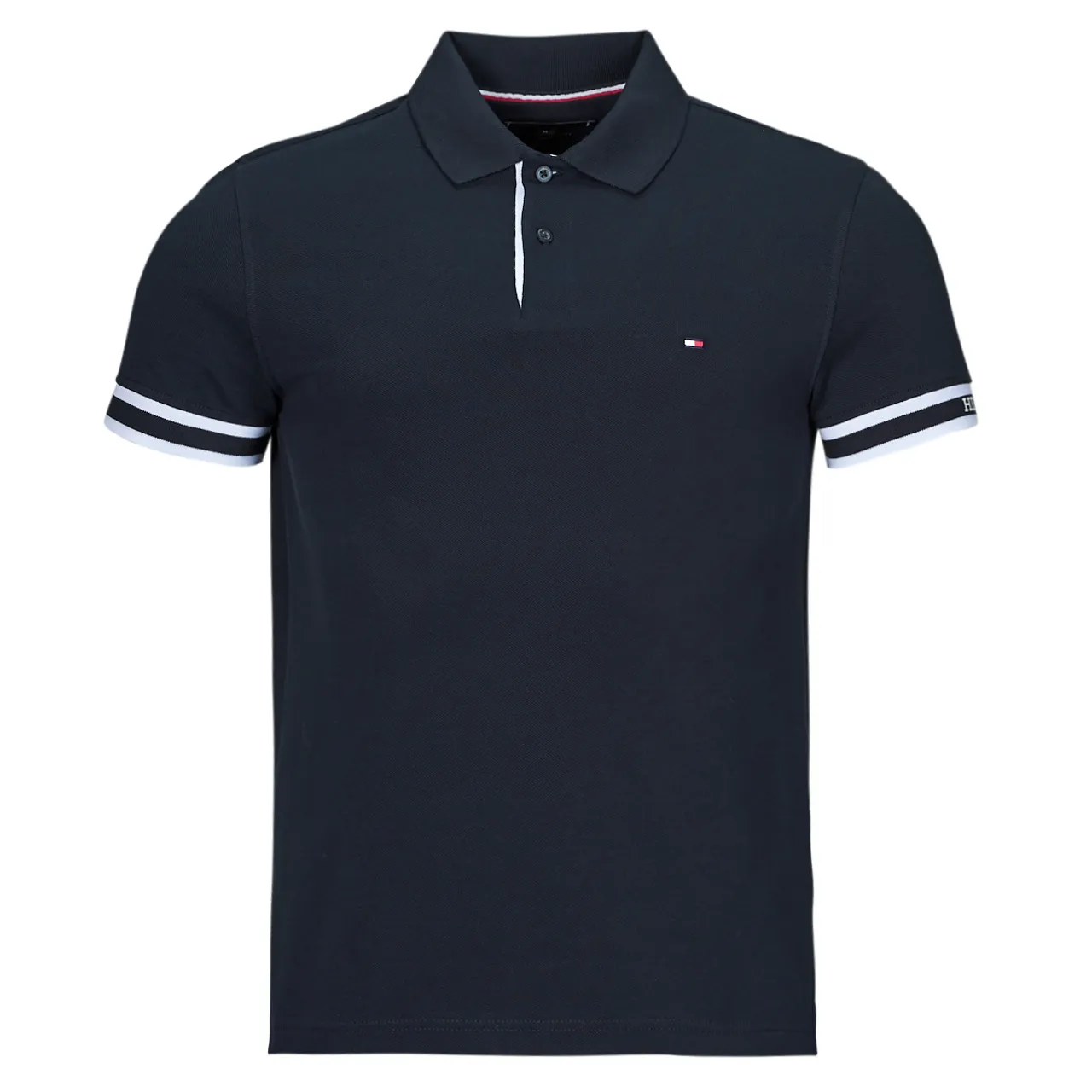 Tommy Hilfiger  MONOTYPE CUFF SLIM FIT POLO  men's Polo shirt in Marine