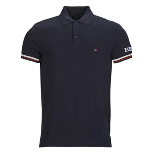 Tommy Hilfiger  MONOTYPE GS CUFF SLIM POLO  men's Polo shirt in Marine