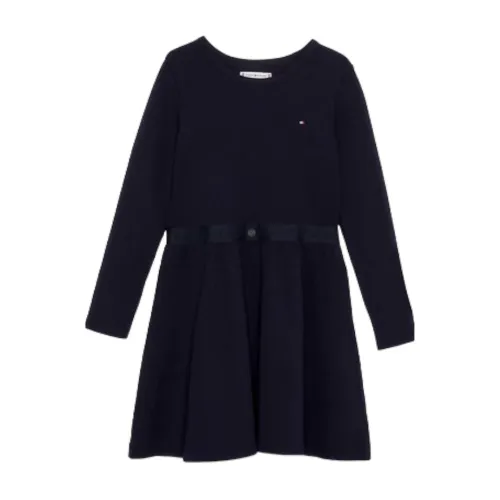 Tommy Hilfiger , Monotype Knit Dress for Fashionable Young Girls ,Blue female, Sizes: