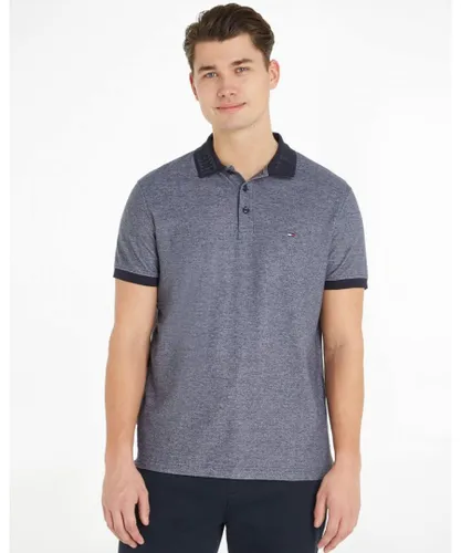Tommy Hilfiger Monotype Two Tone Mens Regular Fit Polo - Navy