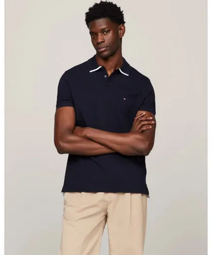 Tommy Hilfiger Monotype Undercollar Mens Polo - Navy