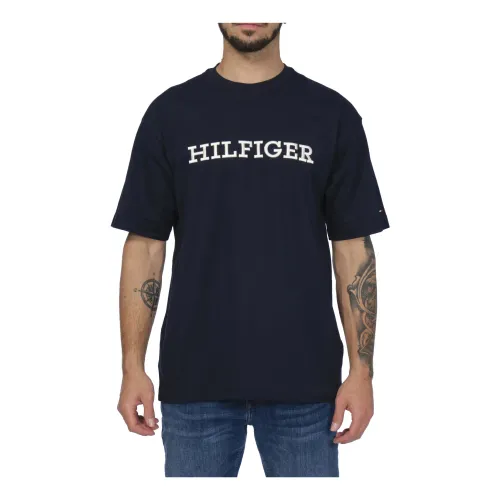 Tommy Hilfiger , Mw0Mw31539 DW5 Men`s Blue T-shirt ,Blue male, Sizes: