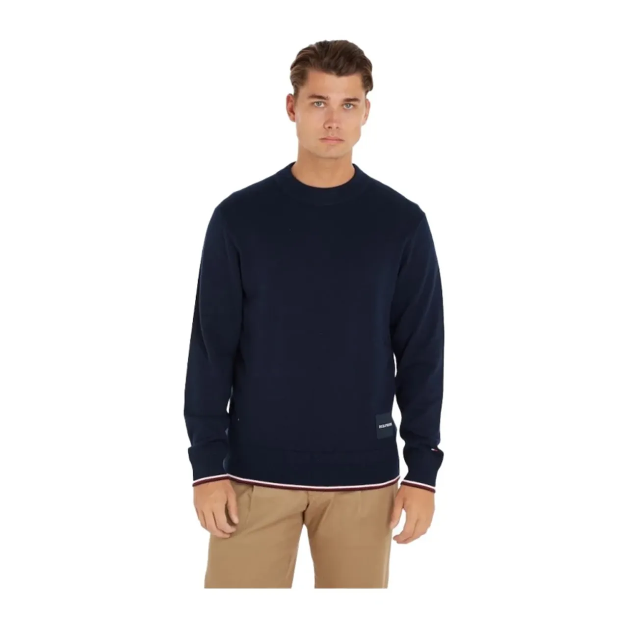 Tommy Hilfiger , Mw0Mw32037 DW5 Men`s Blue Sweater ,Blue male, Sizes: