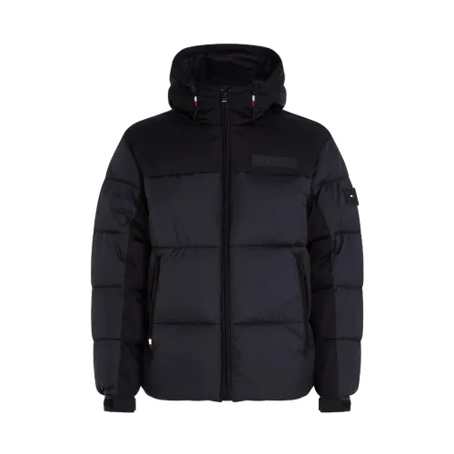 Tommy Hilfiger , NEW York TH Warm Down Jacket With Hood ,Black male, Sizes: