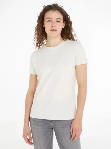 Tommy Hilfiger Organic Cotton Blend Logo T-Shirt - White Heather - Female