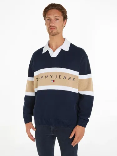 Tommy Hilfiger Organic Cotton Relaxed Rugby Polo Shirt, Dark Night Navy - Dark Night Navy - Male