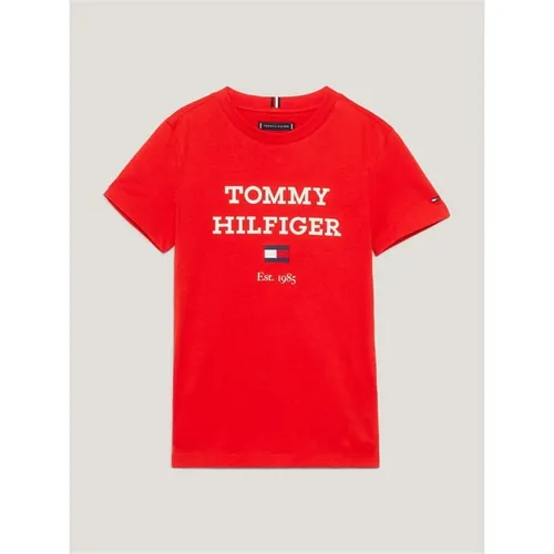 Tommy Hilfiger Oversized Logo T-Shirt Juniors - Red