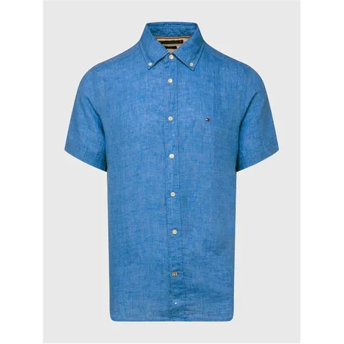 Tommy Hilfiger Pigment Dyed Linen Rf Shirt S/S - Blue