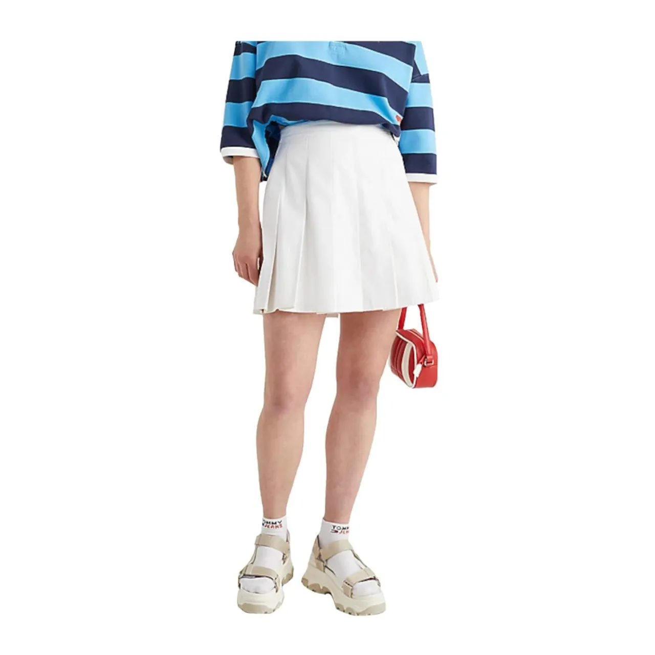 Tommy Hilfiger , Pleated Tennis Skirt ,White female, Sizes: