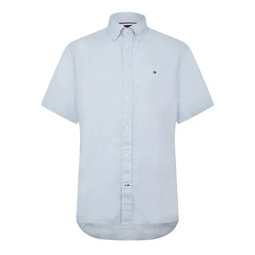 Tommy Hilfiger Premium Linen Short Sleeve Shirt - Blue