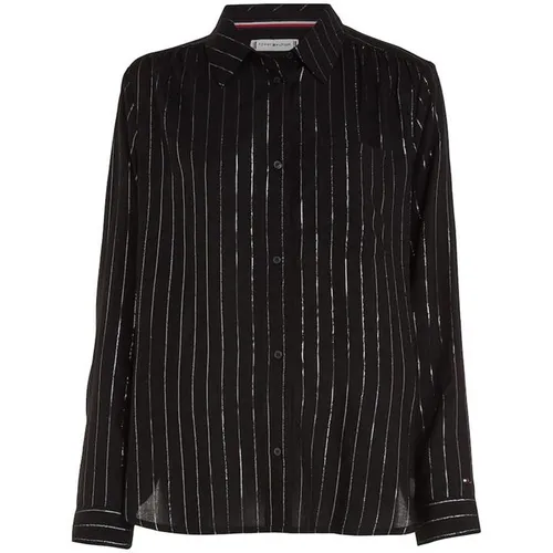 Tommy Hilfiger Pyj Top Woven Shirt Stripes - Black
