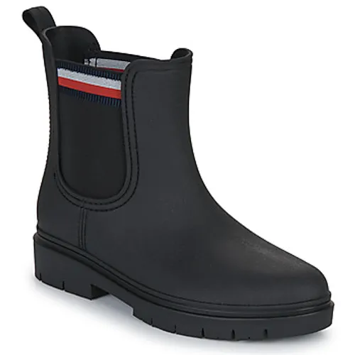 Tommy Hilfiger  Rain Boot Ankle Elastic  women's Wellington Boots in Black