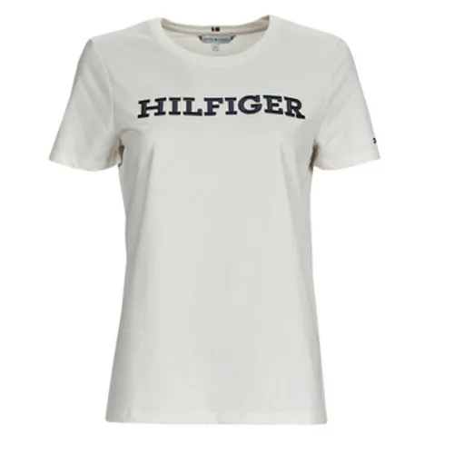 Tommy Hilfiger  REG MONOTYPE EMB C-NK SS  women's T shirt in White