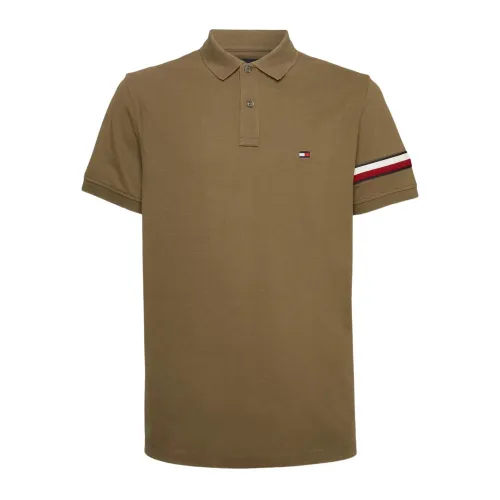 Tommy Hilfiger , Regular Fit Men`s Polo with Ribbon ,Green male, Sizes: