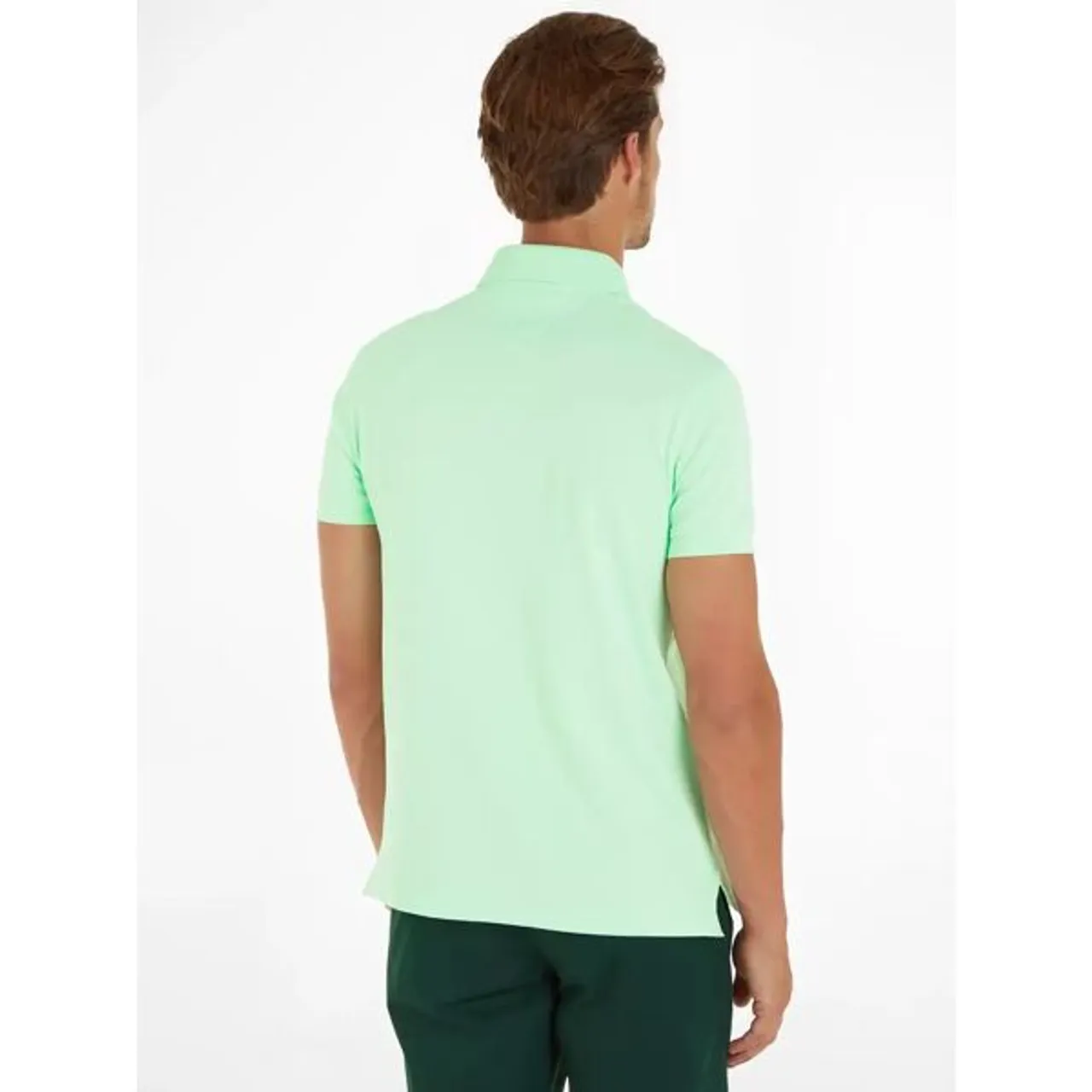 Tommy Hilfiger Regular Fit Organic Cotton Blend Polo Shirt, Mint Gel - Mint Gel - Male