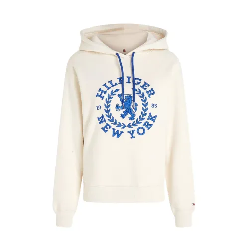 Tommy Hilfiger , Regular FIT Sweatshirt With Hood AND TH. Coat OF Arms ,White female, Sizes: