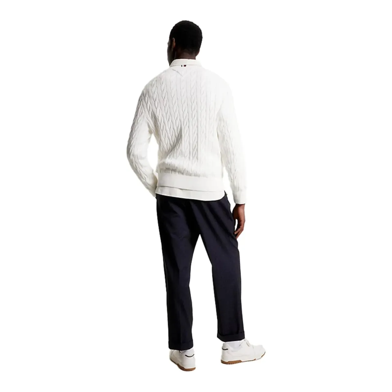 Tommy Hilfiger , Relaxed Fit Knit Pulloer ,White male, Sizes: