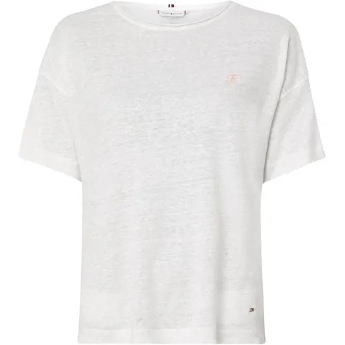 Tommy Hilfiger Relaxed Linen T-Shirt - White