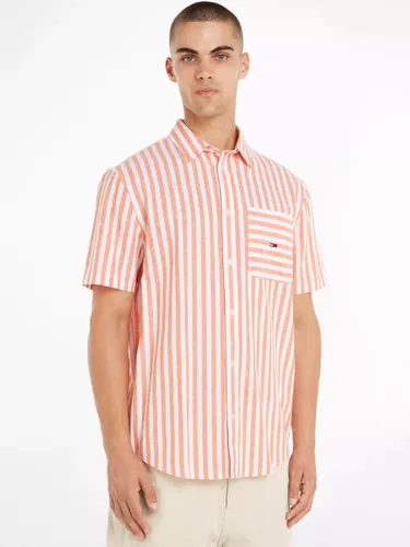 Tommy Hilfiger Relaxed Stripe Shirt, Citrus Orange Stripe - Citrus Orange Stripe - Male
