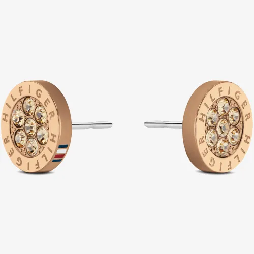 Tommy Hilfiger Rose Gold Tone Crystal Stud Earrings 2780567