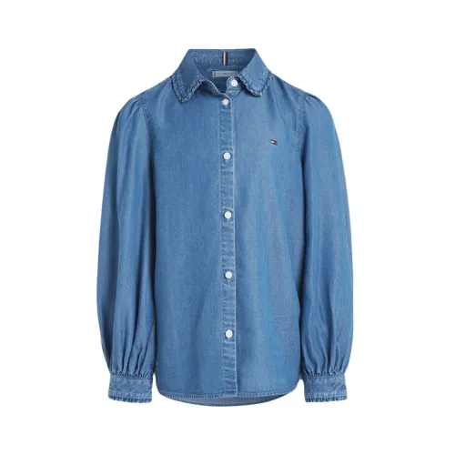 Tommy Hilfiger , Ruffled Jeans Effect Shirt ,Blue female, Sizes: