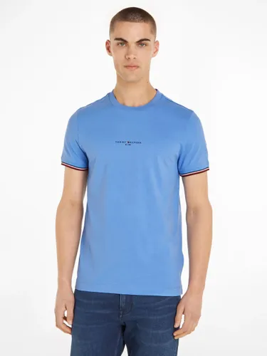 Tommy Hilfiger Short Sleeve Logo T-Shirt, Blue - Blue - Male