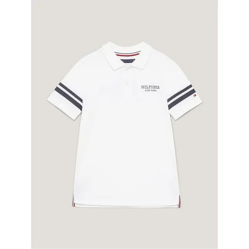Tommy Hilfiger Short Sleeve Monotype Polo T-Shirt Juniors - White