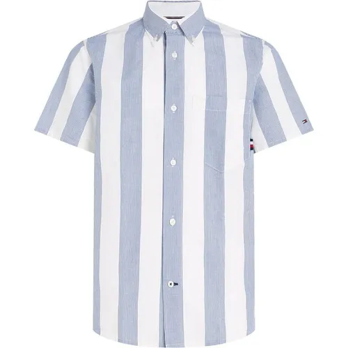 Tommy Hilfiger Short Sleeve Striped Shirt - Blue