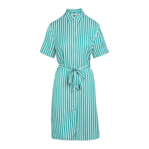 Tommy Hilfiger , Short Striped Dress ,Green female, Sizes: