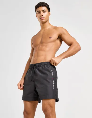 Tommy Hilfiger Side Logo Swim Shorts - Black - Mens