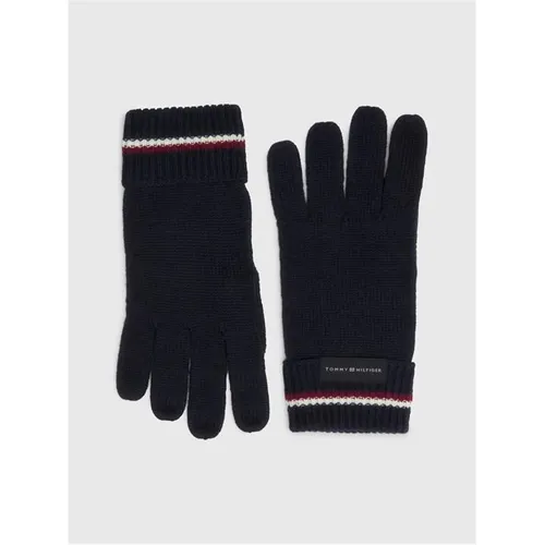 Tommy Hilfiger Signature Logo Rib Knit Gloves - Blue
