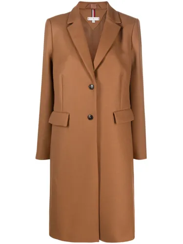 Tommy Hilfiger single-breasted wool-blend coat - Brown