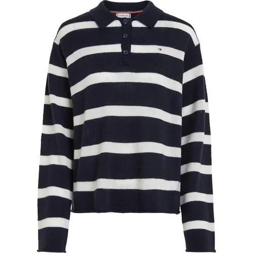 Tommy Hilfiger Soft Wool Polo-Nk Sweater - Blue