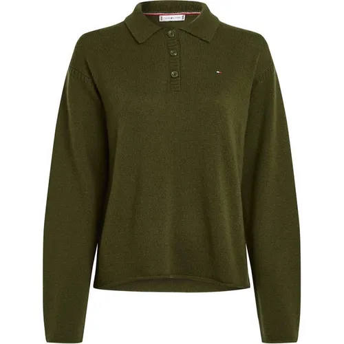 Tommy Hilfiger Soft Wool Polo-Nk Sweater - Green