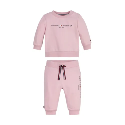 Tommy Hilfiger , Sporty Complete Set Sweatshirt and Jogger Pants ,Pink male, Sizes: