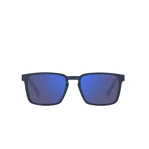 Tommy Hilfiger , Square Acetate Sunglasses in Matte Blue ,Blue male, Sizes: