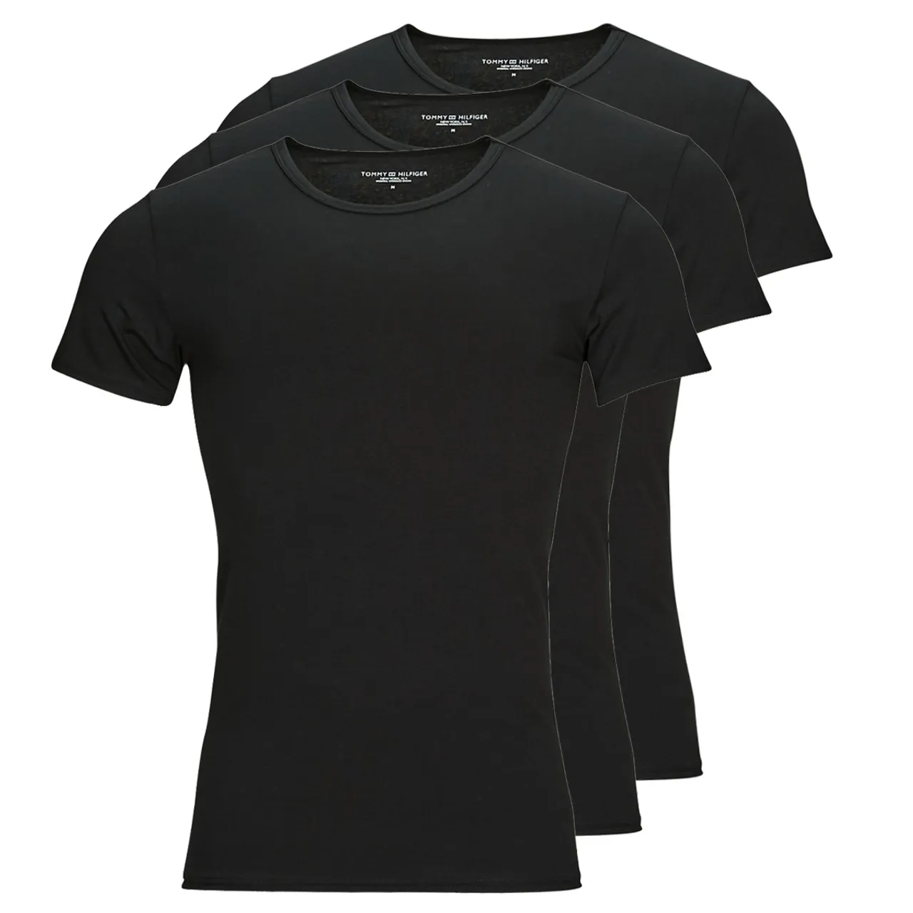 Tommy Hilfiger  STRETCH CN SS TEE 3PACK X3  men's T shirt in Black