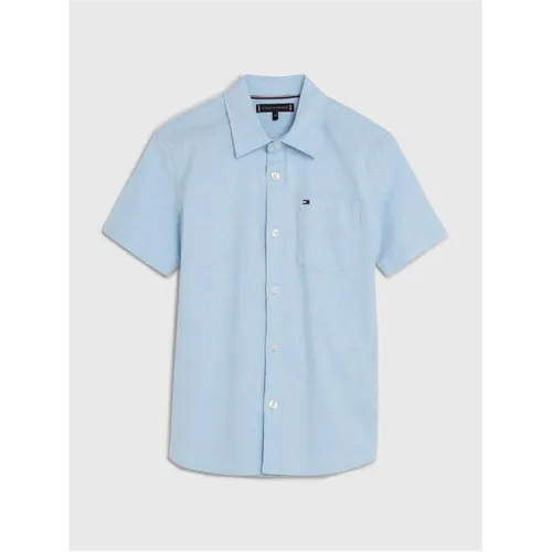 Tommy Hilfiger Stretch Oxford Shirt S/S - Blue