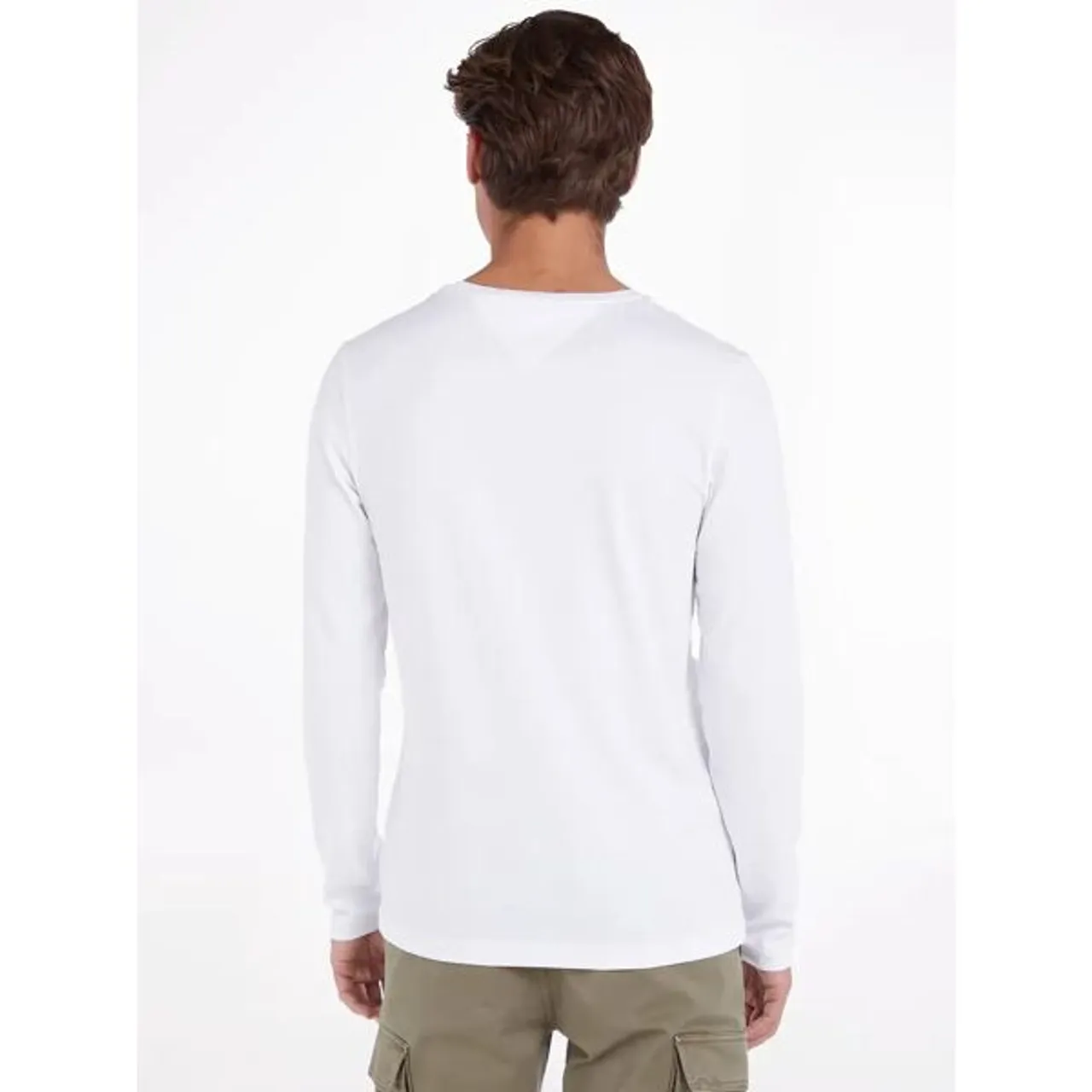 Tommy Hilfiger Stretch Slim Fit Long Sleeve T-Shirt, White - White - Male
