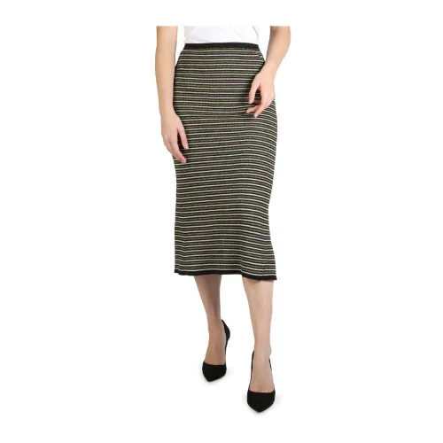 Tommy Hilfiger , Striped Elastic Waistband Skirt ,Black female, Sizes: