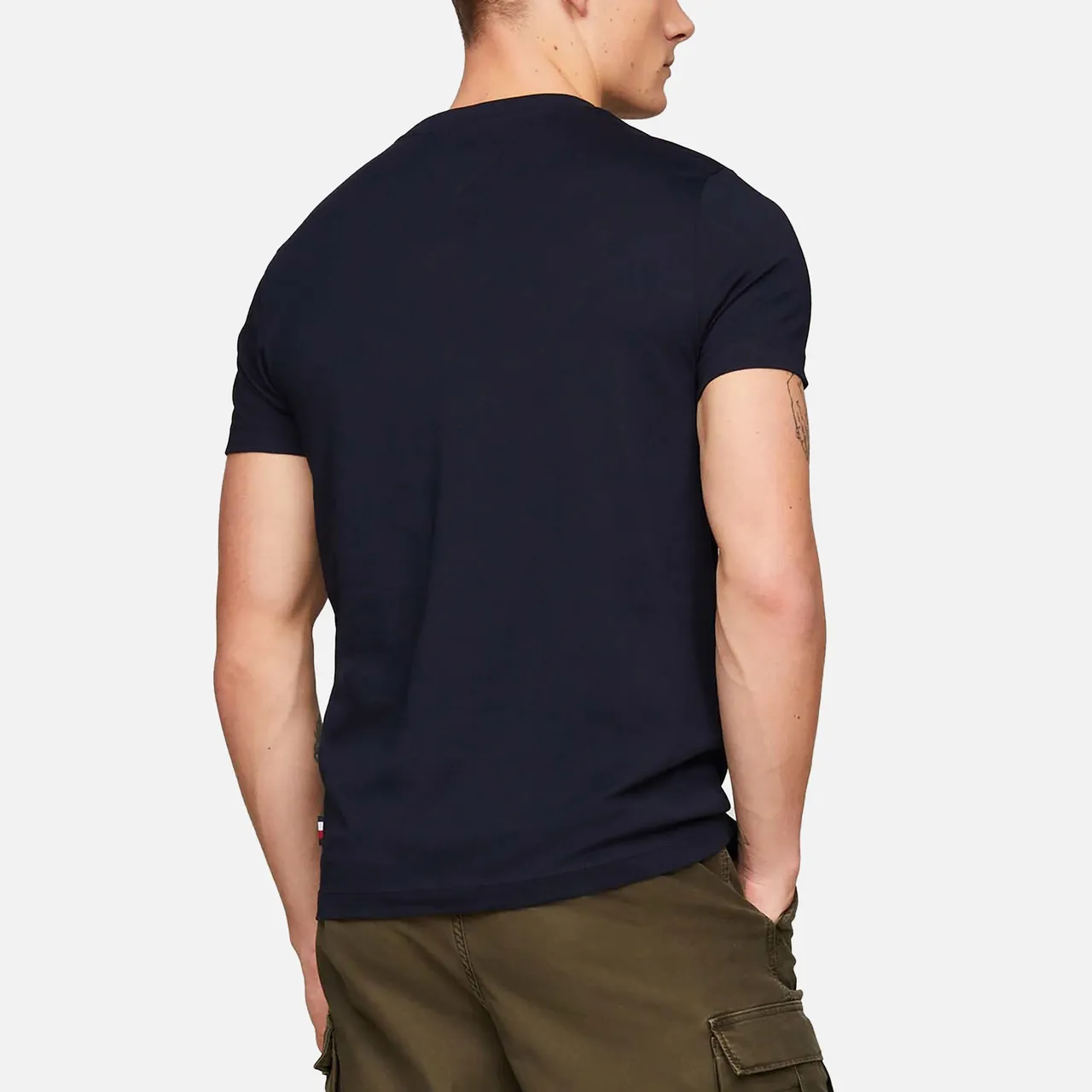 Tommy Hilfiger Striped Logo Cotton T-Shirt