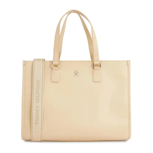 Tommy Hilfiger , Stylish Tote Bag Spring/Summer Collection ,Beige female, Sizes: ONE SIZE