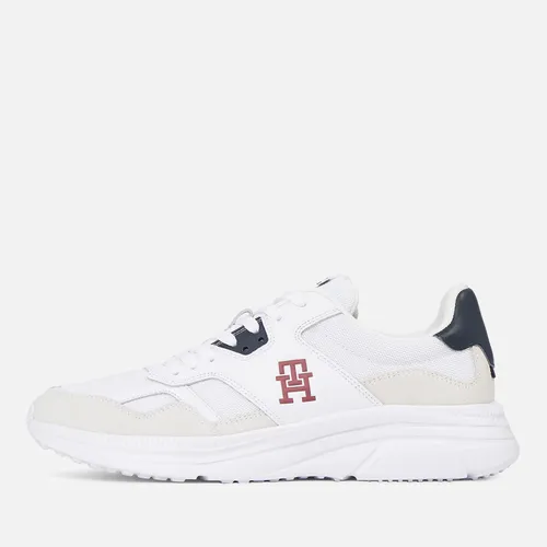 Tommy Hilfiger Suede and Mesh Running Style Trainers - UK