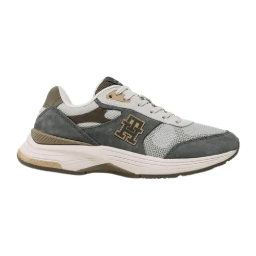 Tommy Hilfiger , Suede Men`s Sneakers ,Gray male, Sizes:
